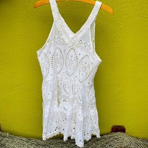 Paris Couture mini sundress or cover up, beautiful detail, beaded neckline